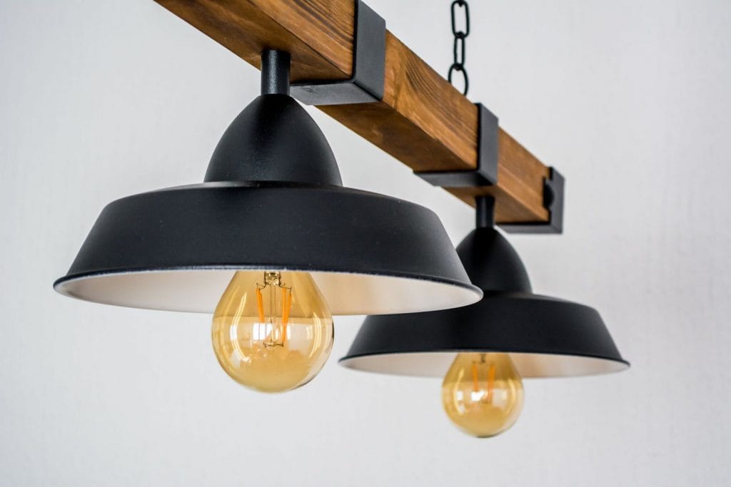 Custom made lights in the livingroom.