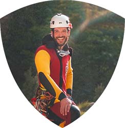 Always cheerful Slovenian canyoning guide and rescuer Matej from Soca river valley.