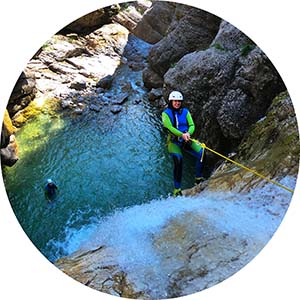 Exciting abseiling down the waterfalls of Predelica canyon in Soča river valley. Click to see more canyons.